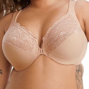 - Glamorise 46E WonderWire Nude Front Closure Bra! NEW!